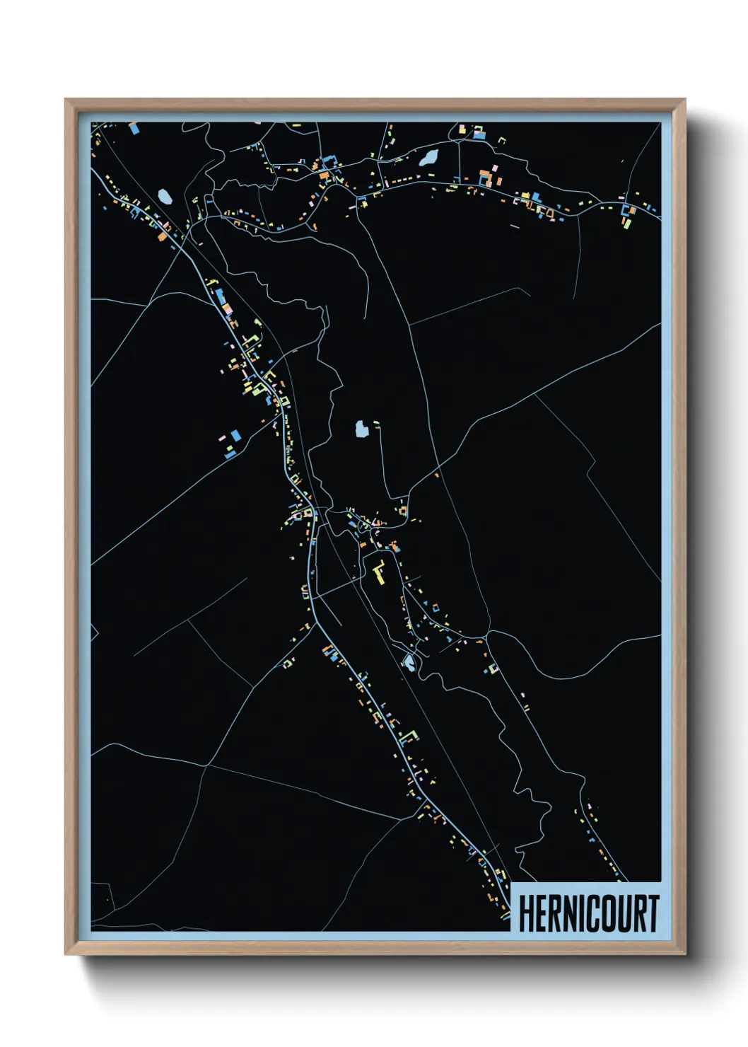 Une affiche de carte sur Hernicourt