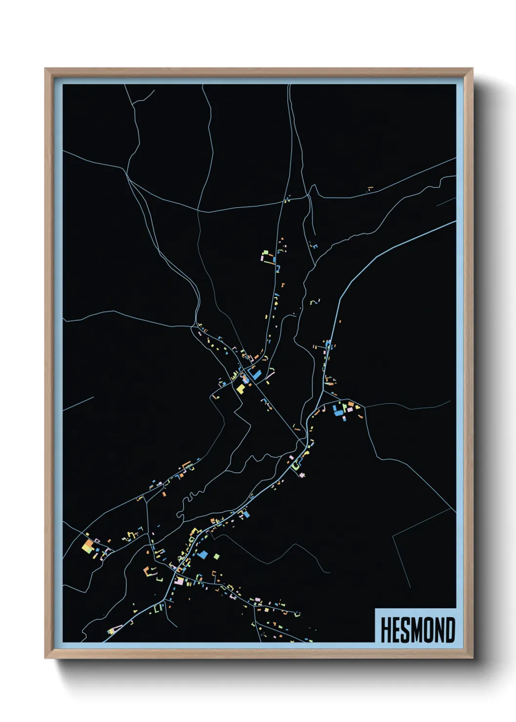 Une affiche de carte sur Hesmond