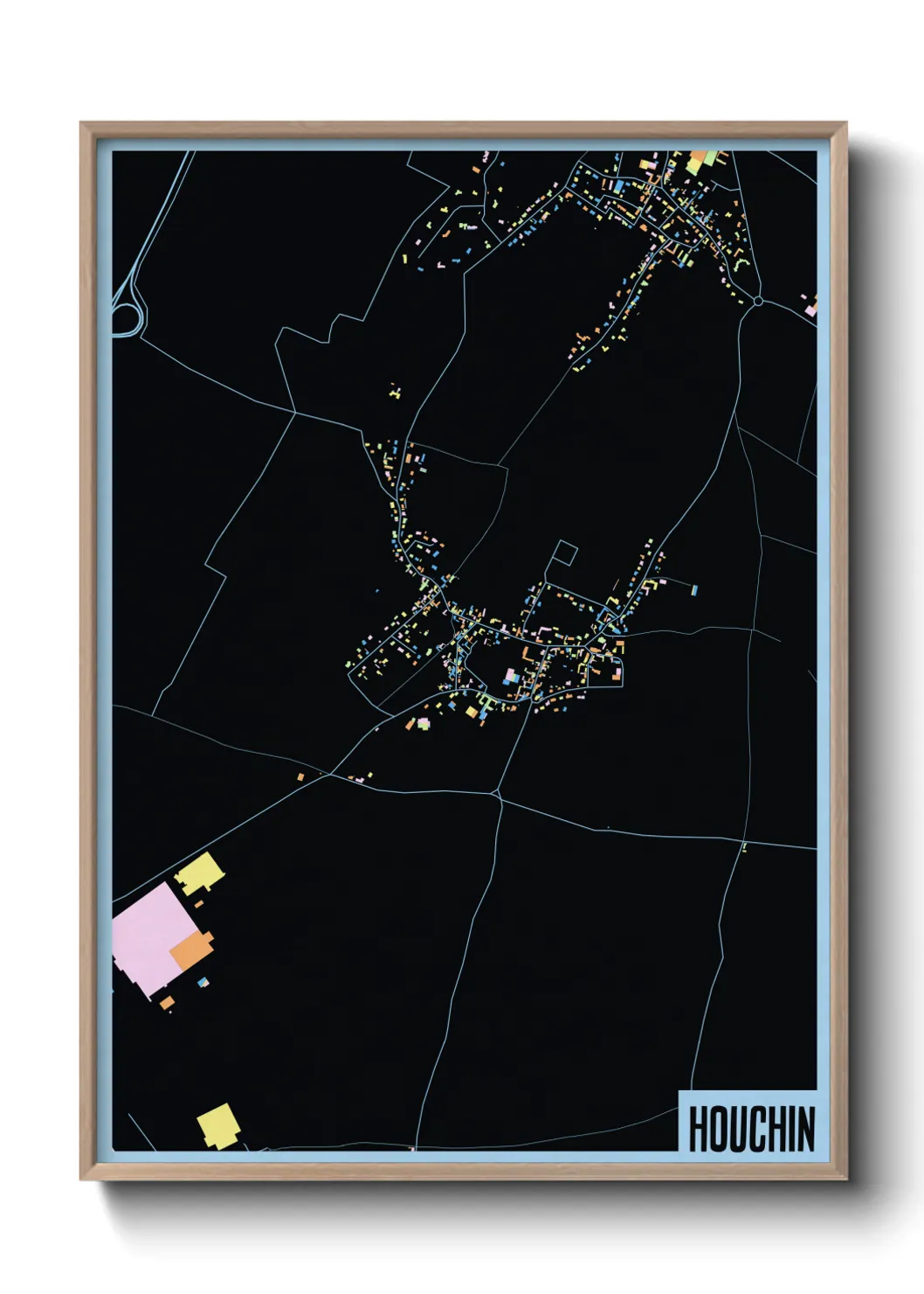 Une affiche de carte sur Houchin