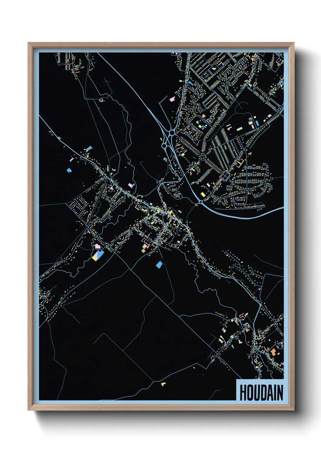 Une affiche de carte sur Houdain