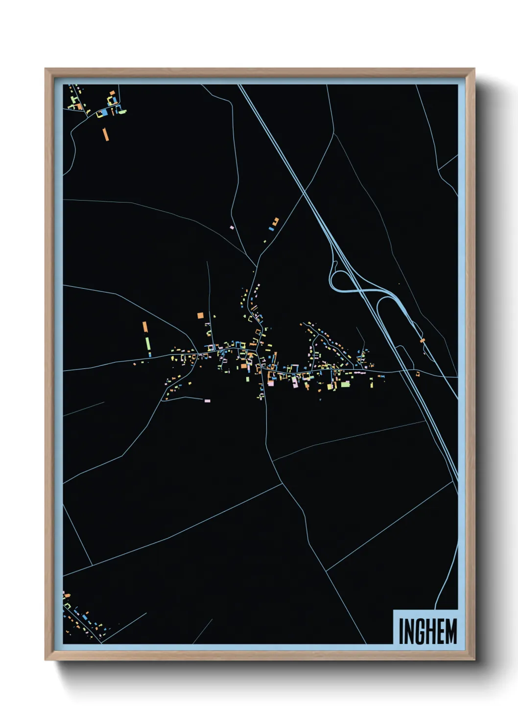 Une affiche de carte sur Inghem