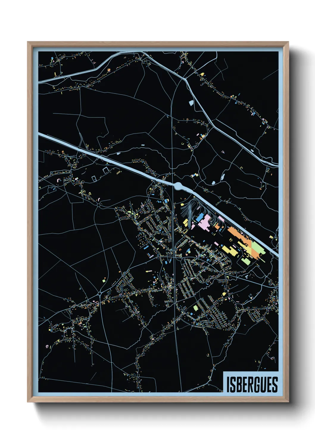 Une affiche de carte sur Isbergues