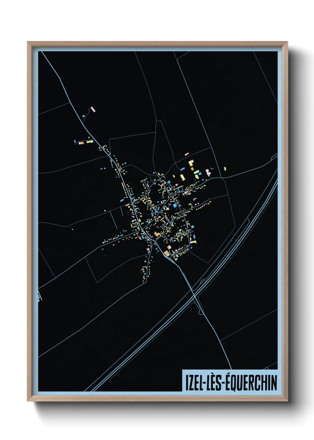 Une affiche de carte sur Izel-lès-Équerchin