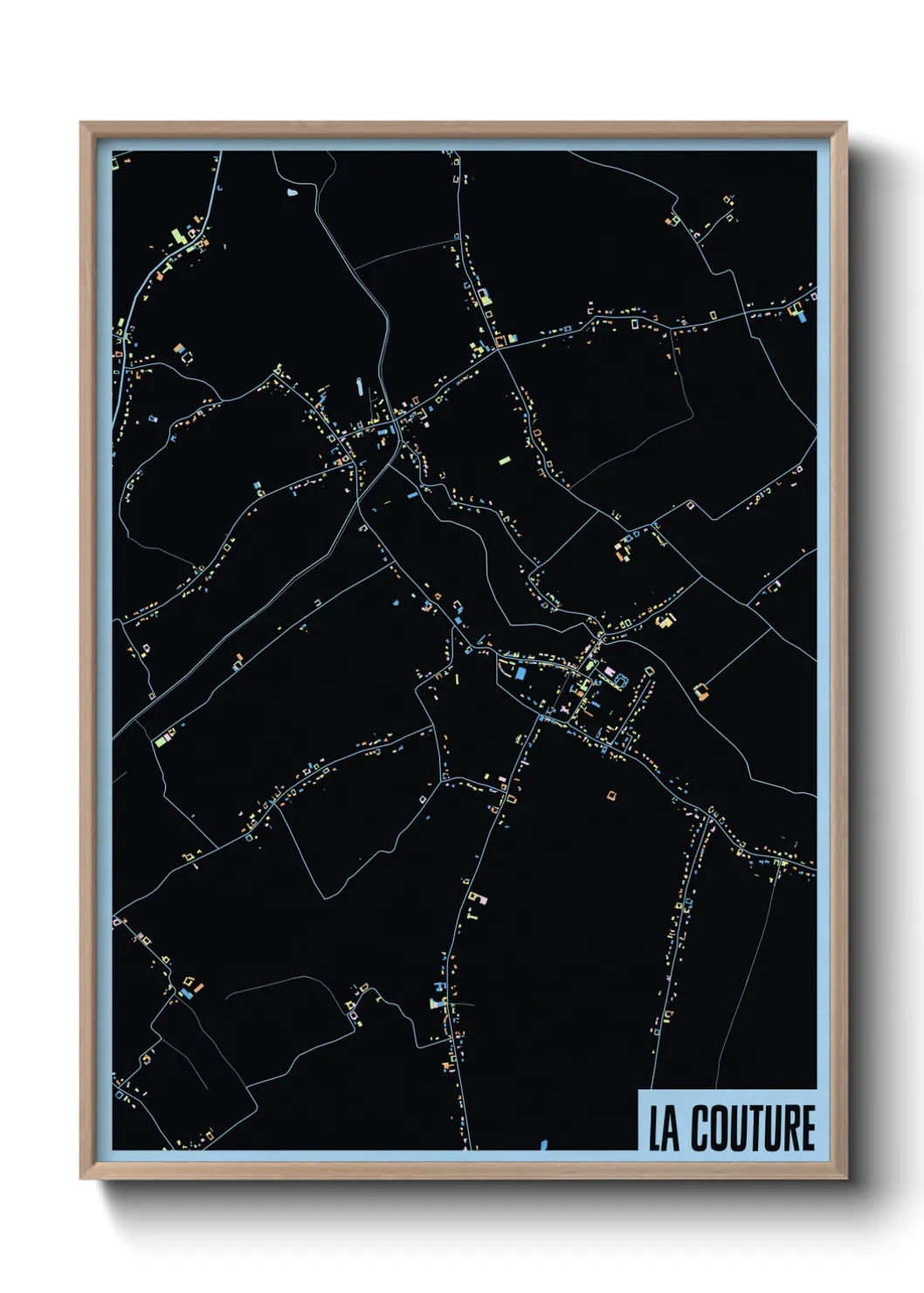 Une affiche de carte sur La Couture