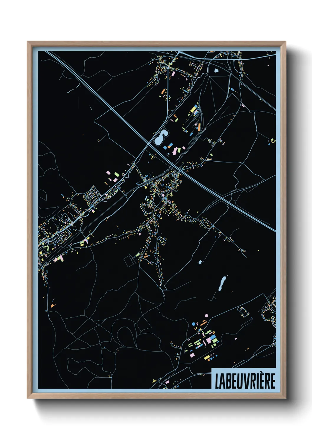 Une affiche de carte sur Labeuvrière