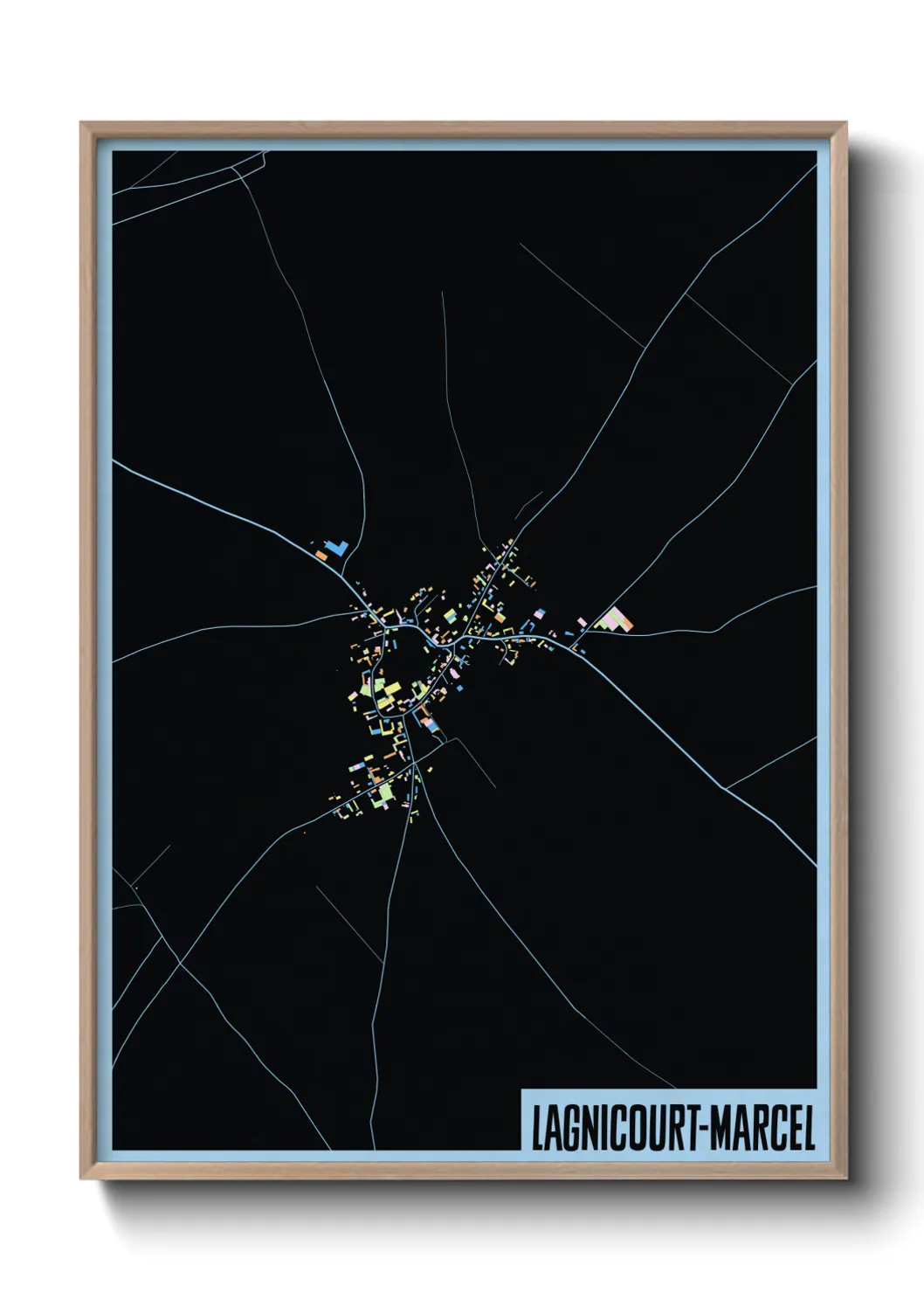 Une affiche de carte sur Lagnicourt-Marcel