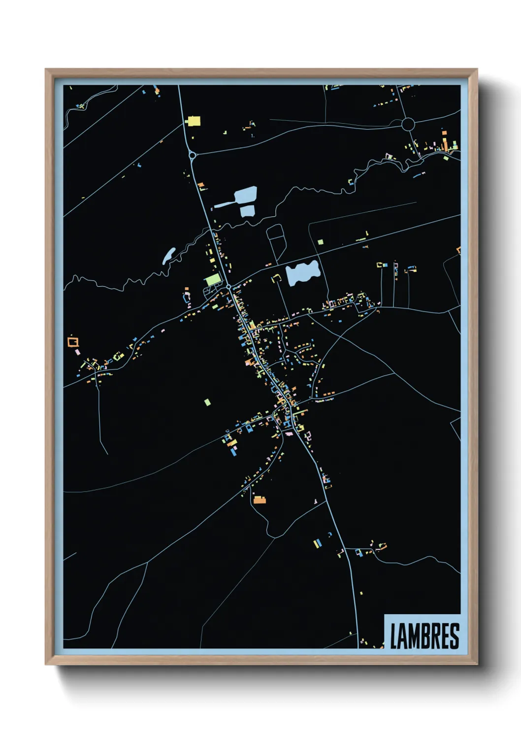 Une affiche de carte sur Lambres