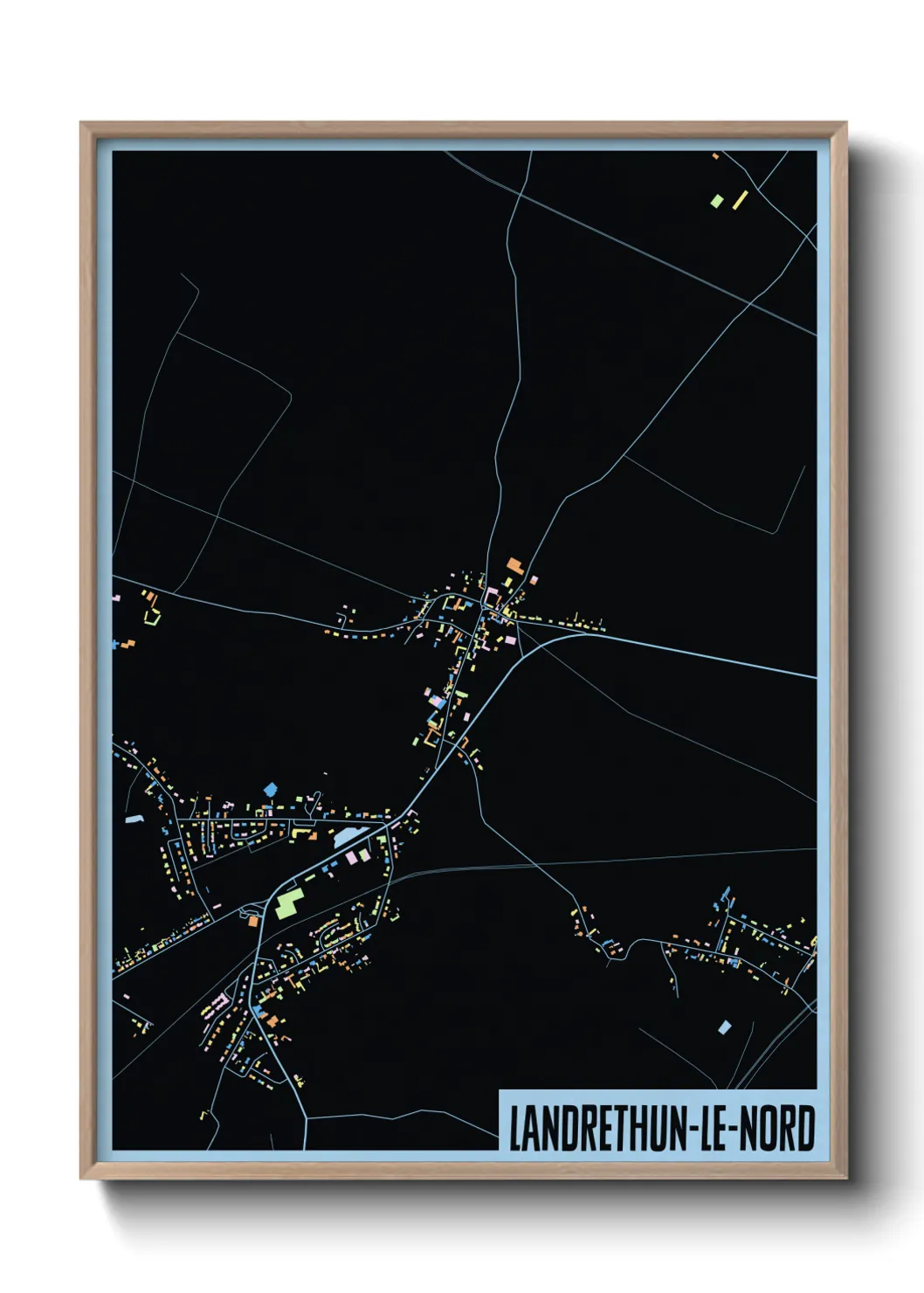 Une affiche de carte sur Landrethun-le-Nord