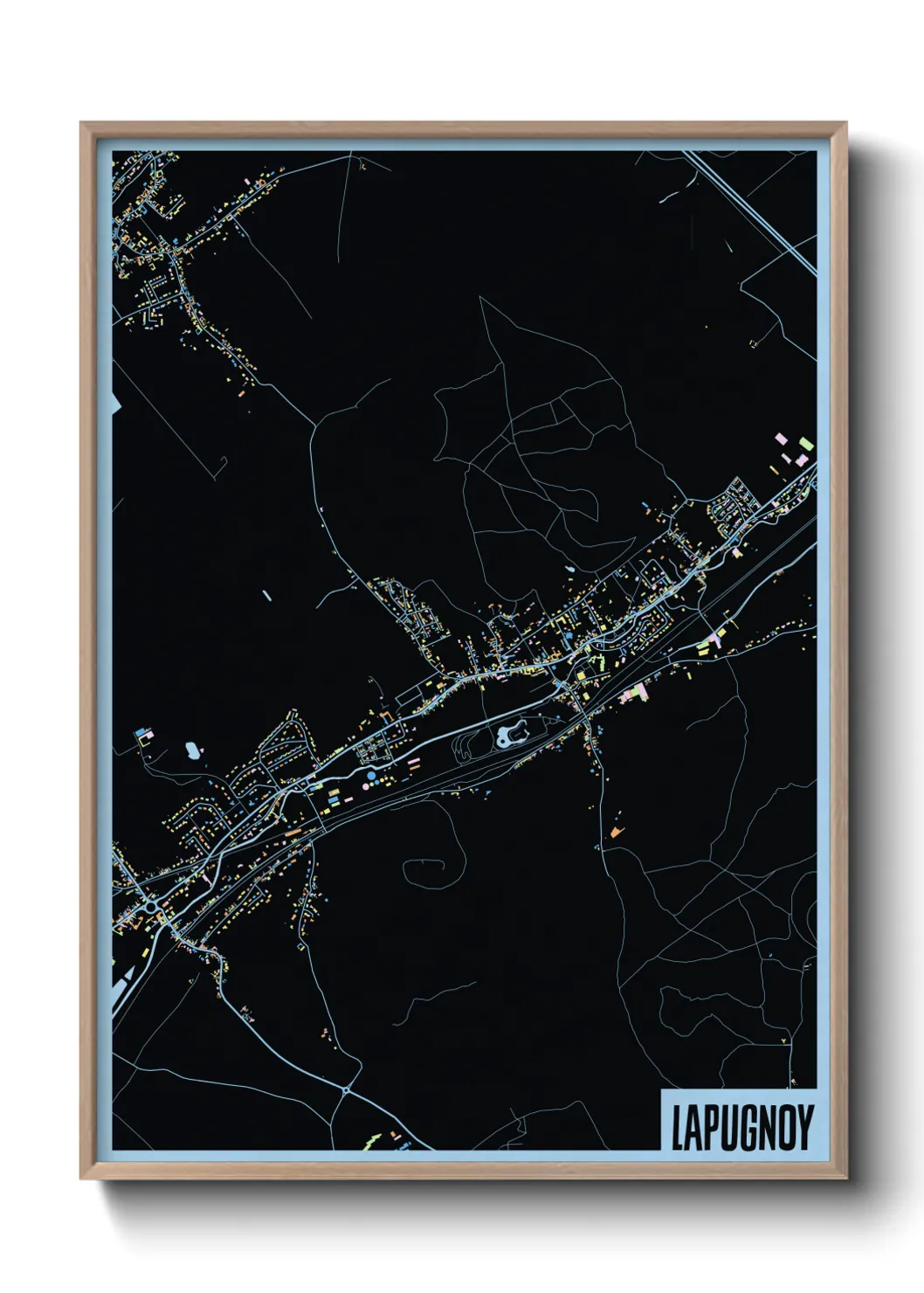 Une affiche de carte sur Lapugnoy