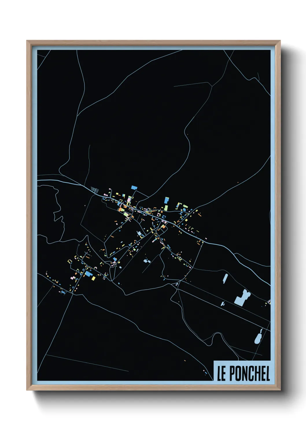 Une affiche de carte sur Le Ponchel