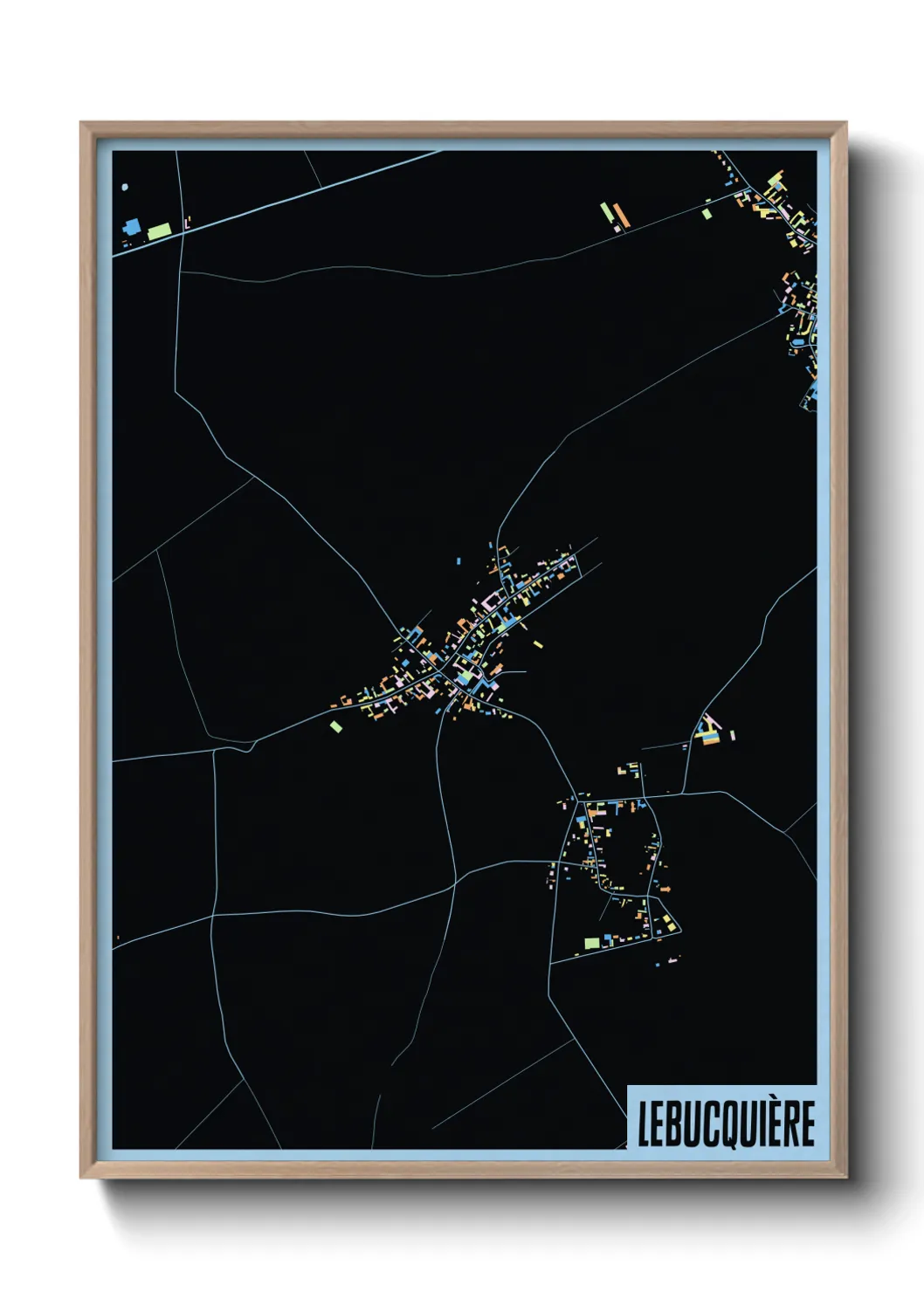 Une affiche de carte sur Lebucquière