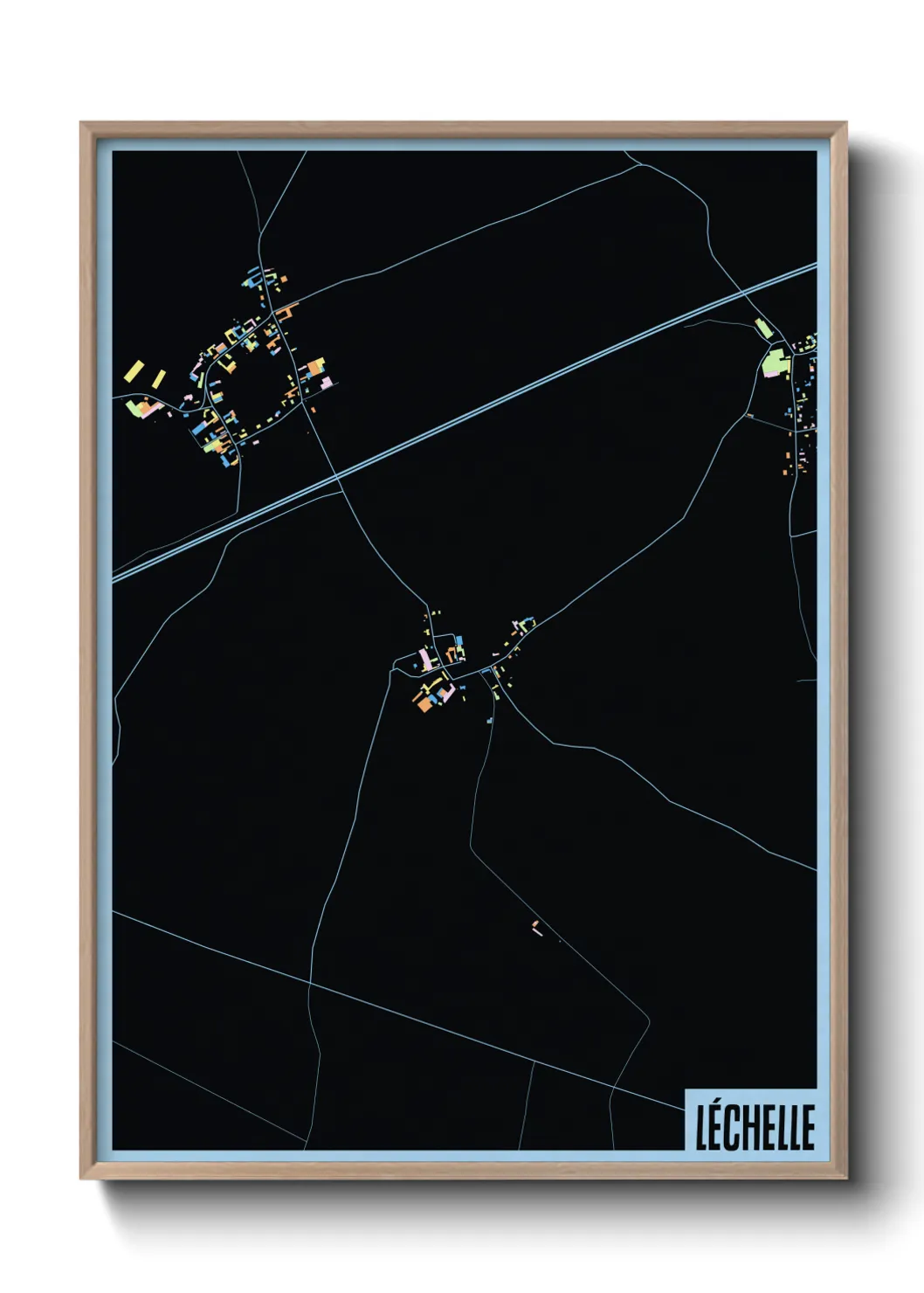 Une affiche de carte sur Léchelle