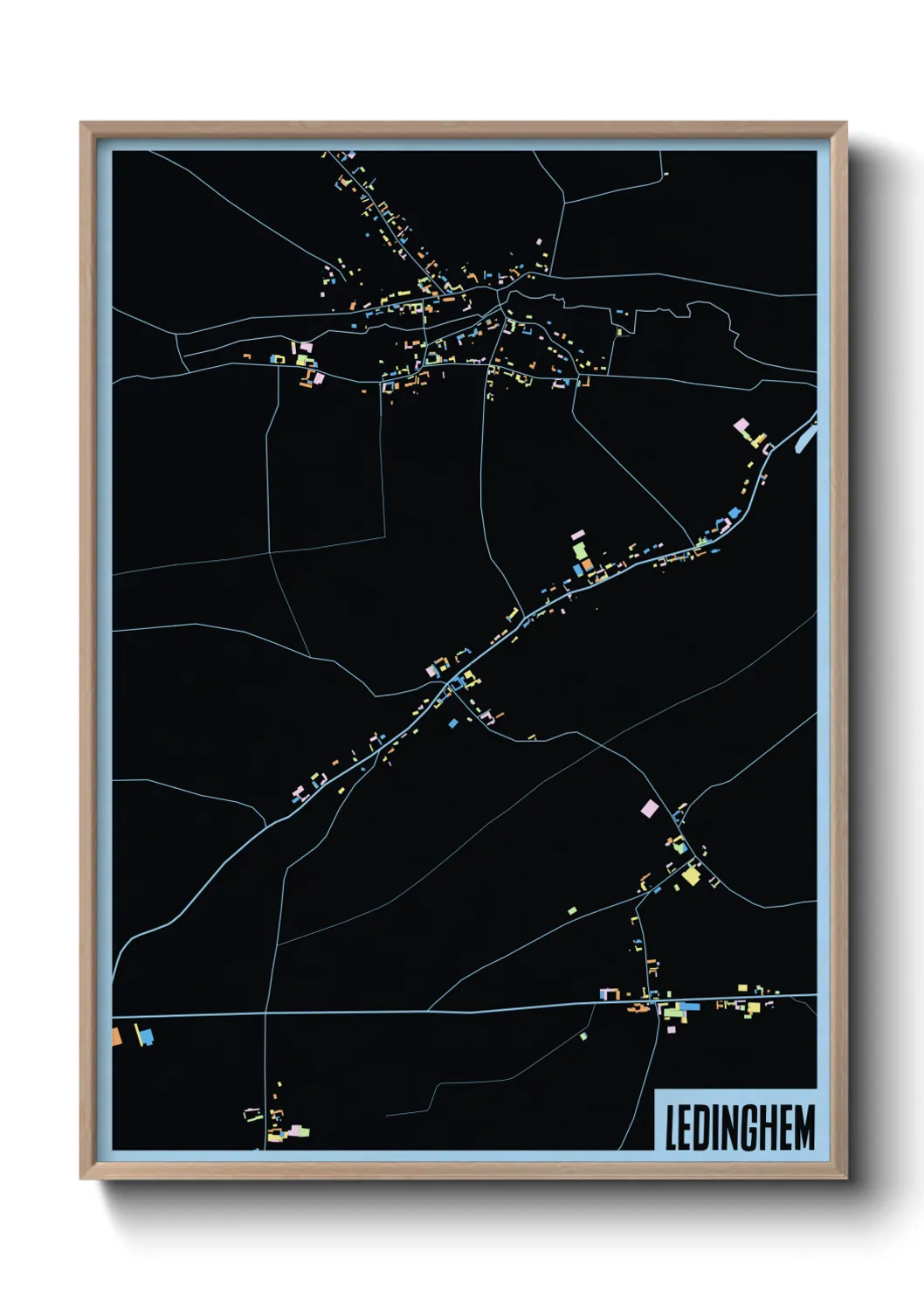 Une affiche de carte sur Ledinghem