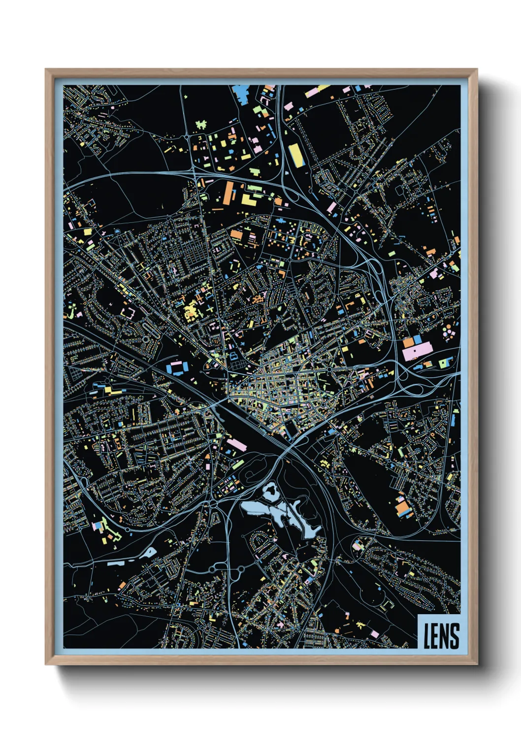 Une affiche de carte sur Lens