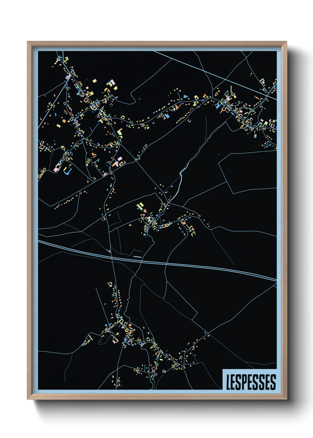 Une affiche de carte sur Lespesses