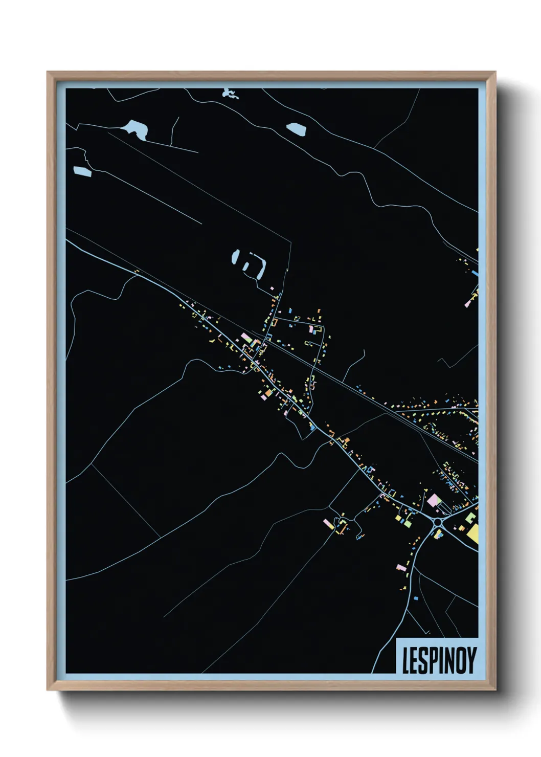 Une affiche de carte sur Lespinoy