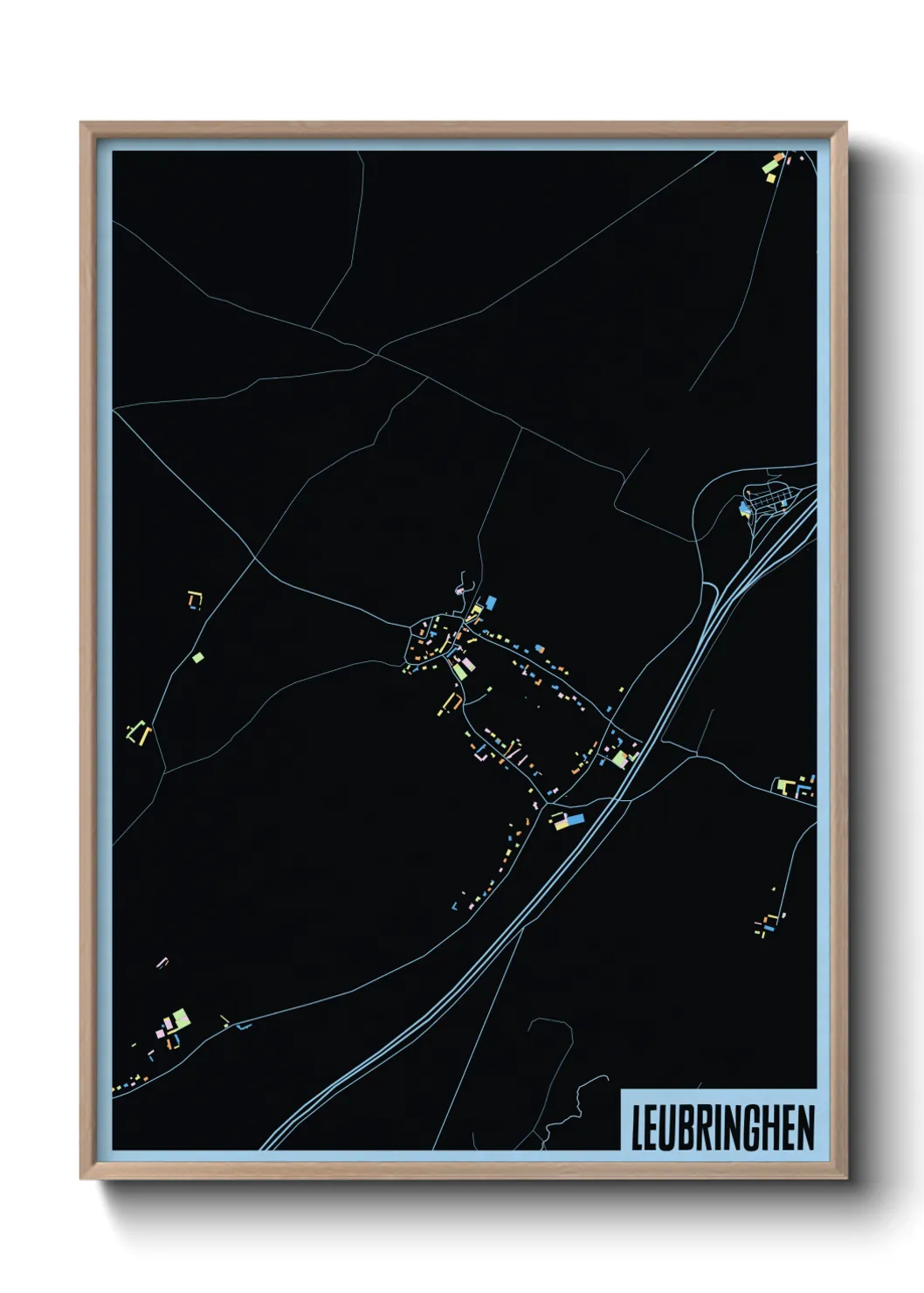 Une affiche de carte sur Leubringhen