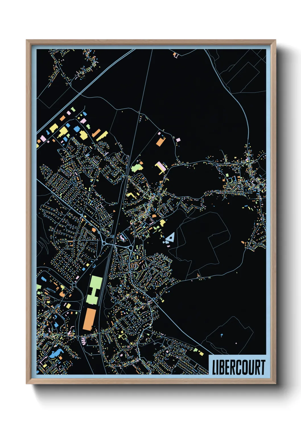 Une affiche de carte sur Libercourt