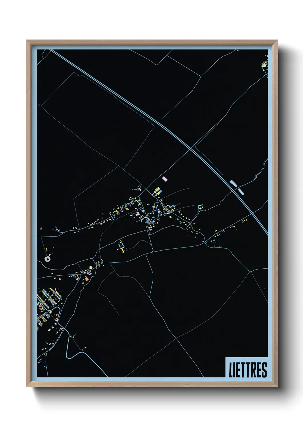 Une affiche de carte sur Liettres