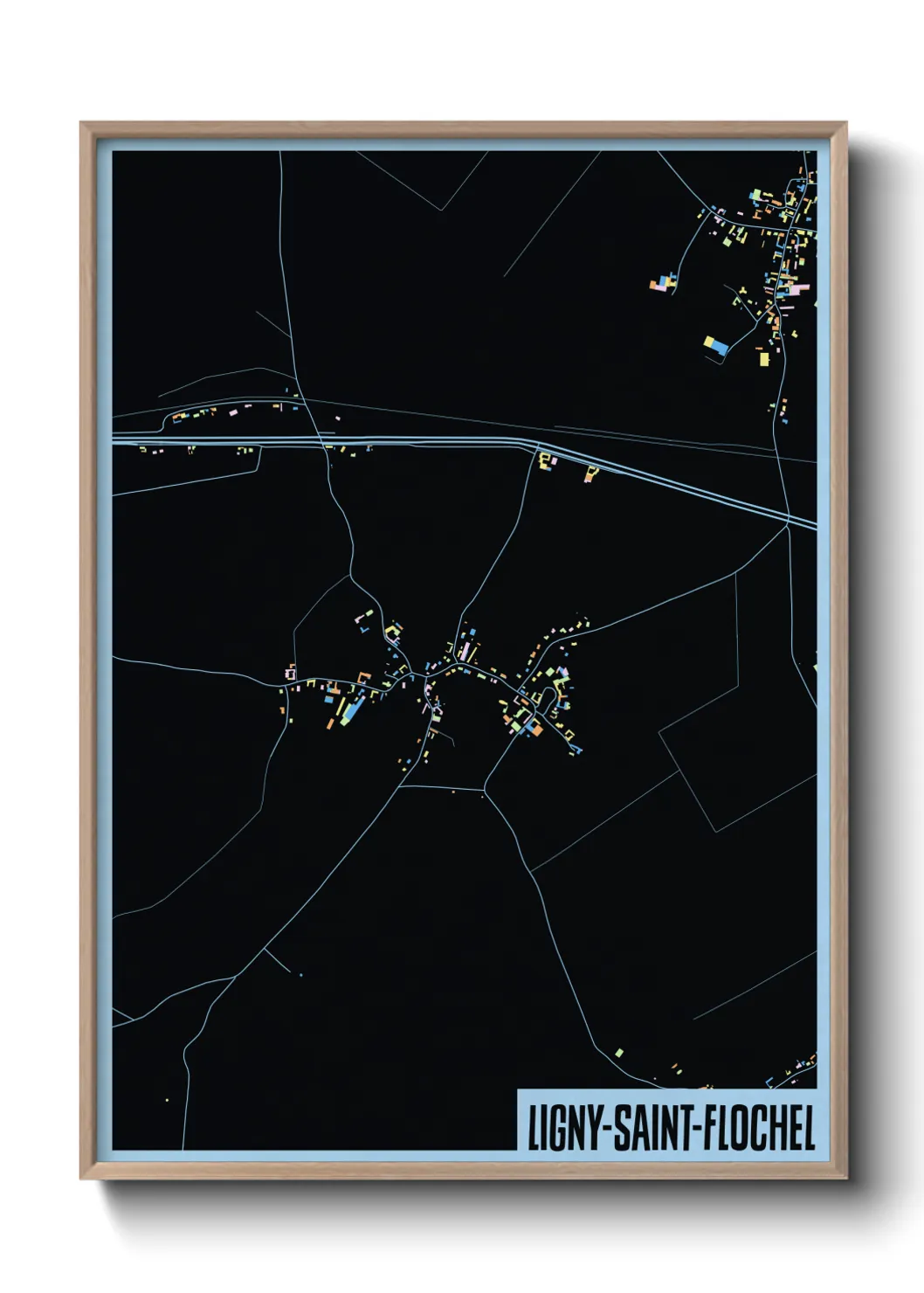 Une affiche de carte sur Ligny-Saint-Flochel