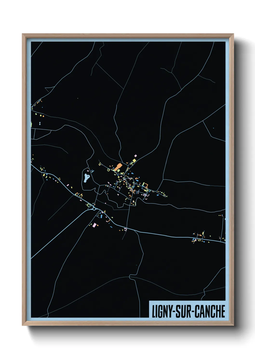 Une affiche de carte sur Ligny-sur-Canche