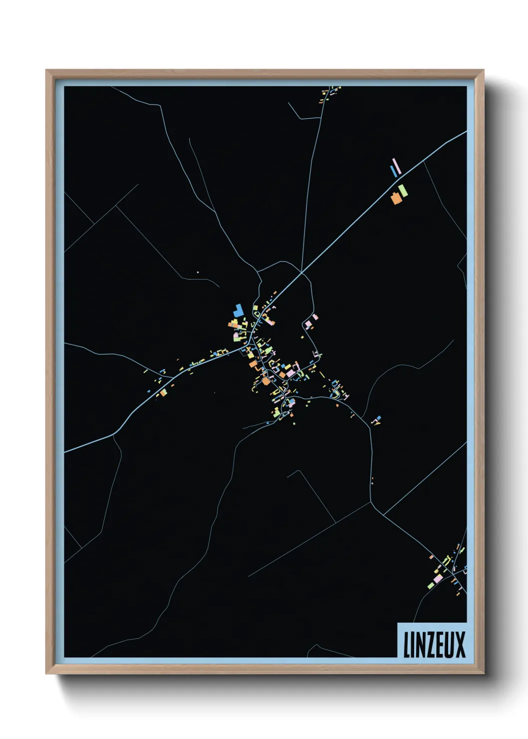 Une affiche de carte sur Linzeux