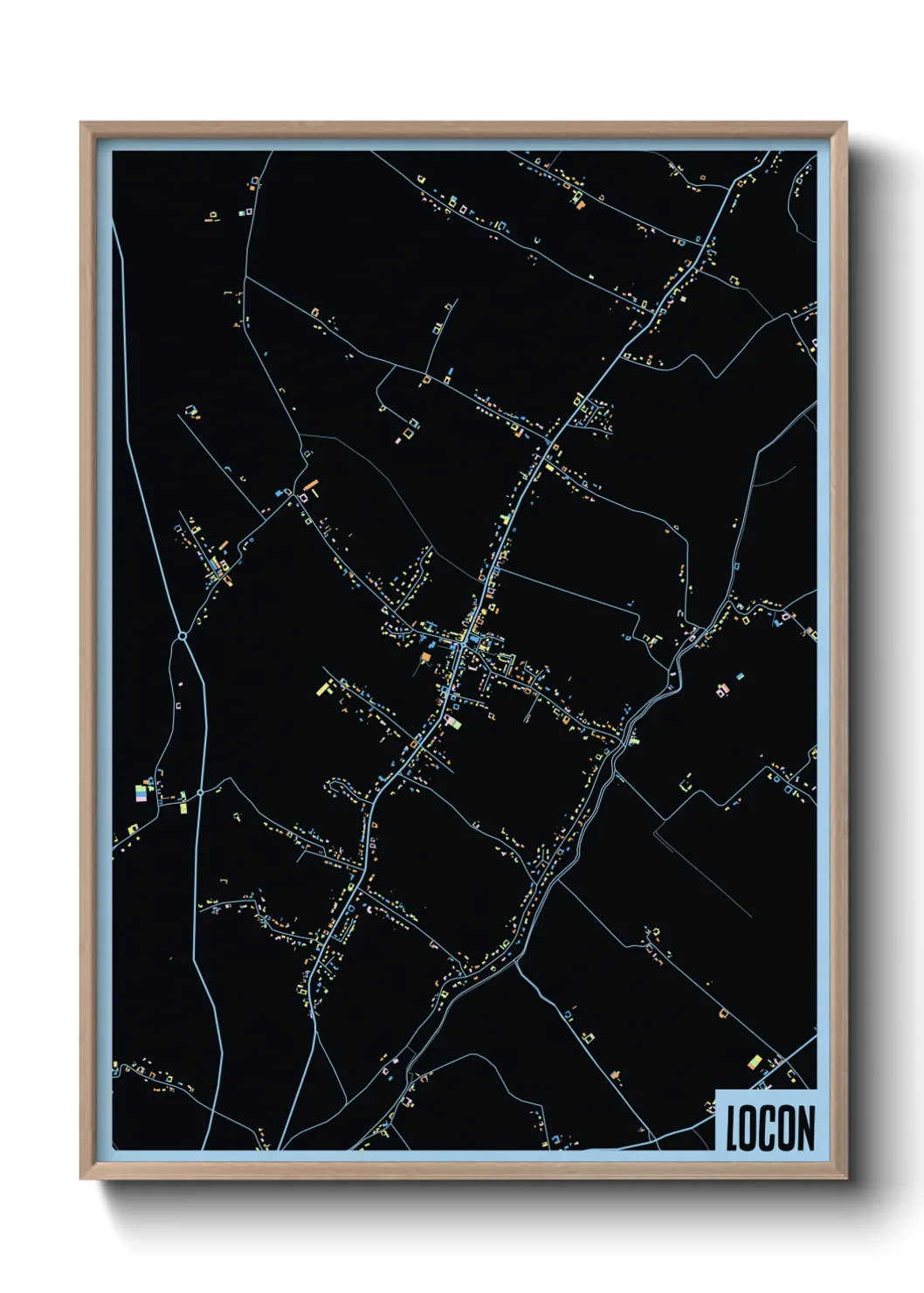 Une affiche de carte sur Locon