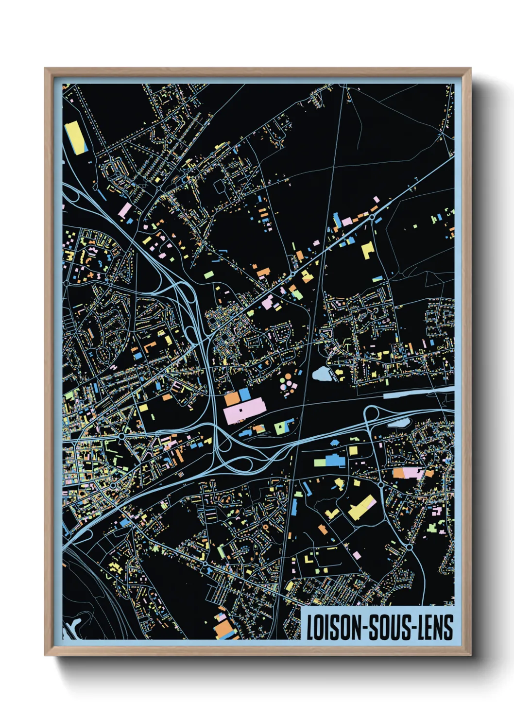 Une affiche de carte sur Loison-sous-Lens