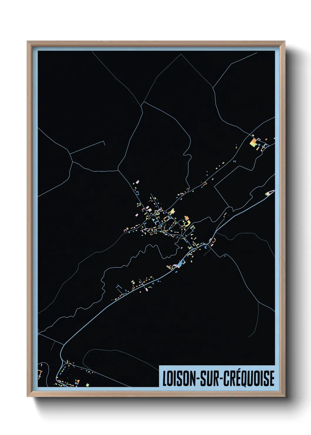 Une affiche de carte sur Loison-sur-Créquoise