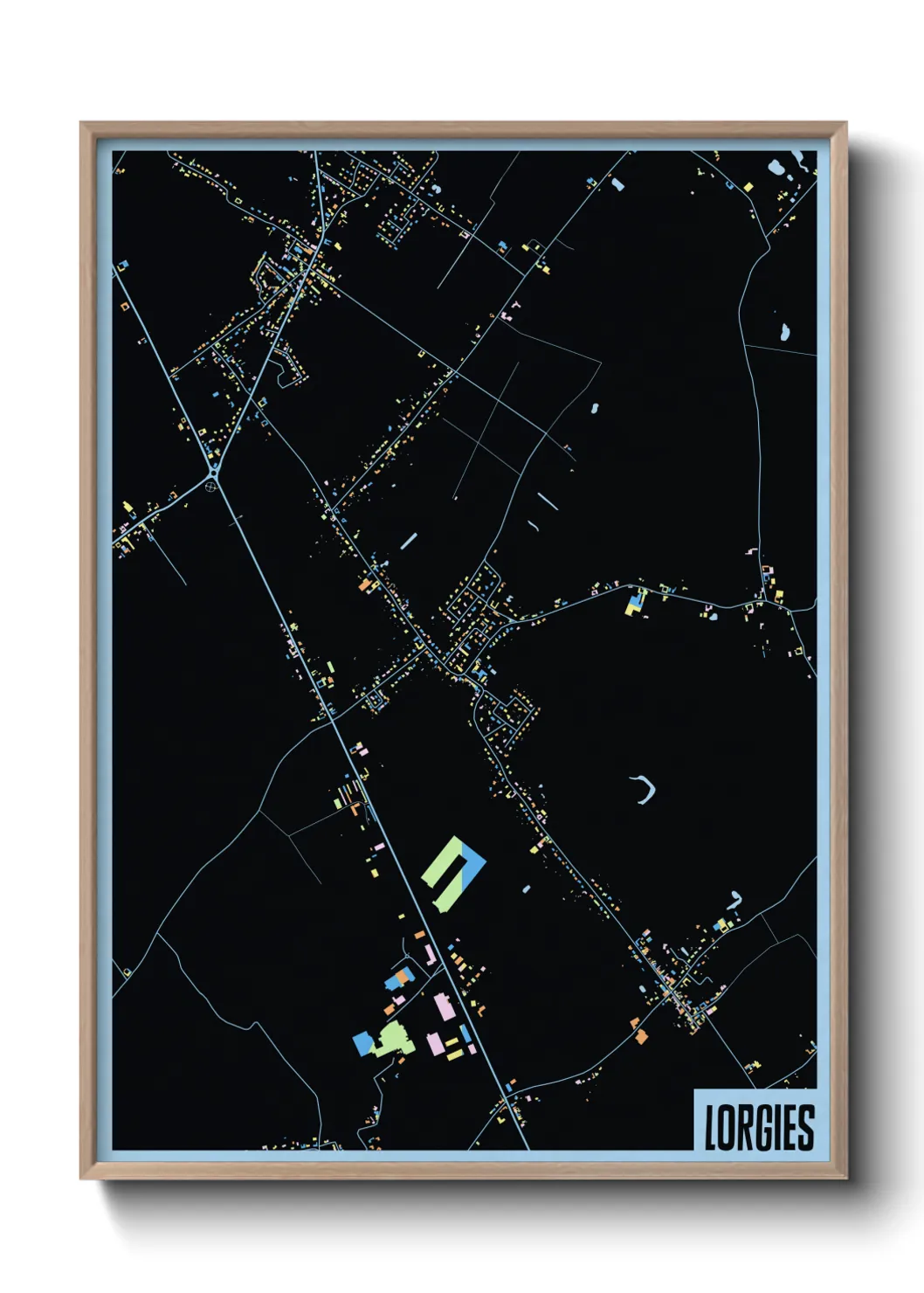 Une affiche de carte sur Lorgies