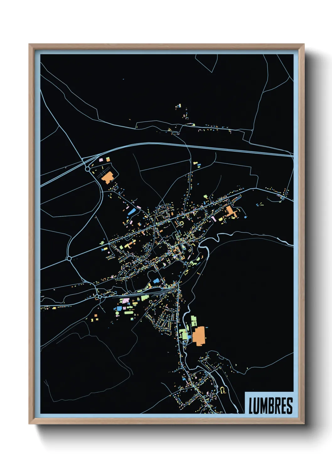 Une affiche de carte sur Lumbres