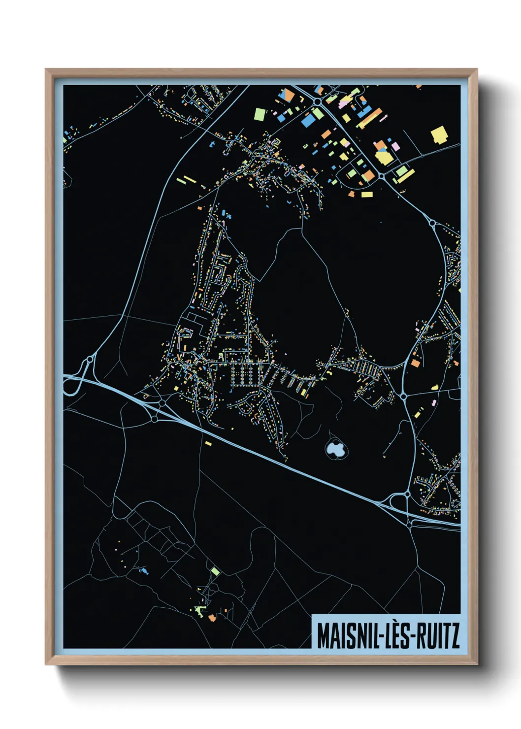 Une affiche de carte sur Maisnil-lès-Ruitz