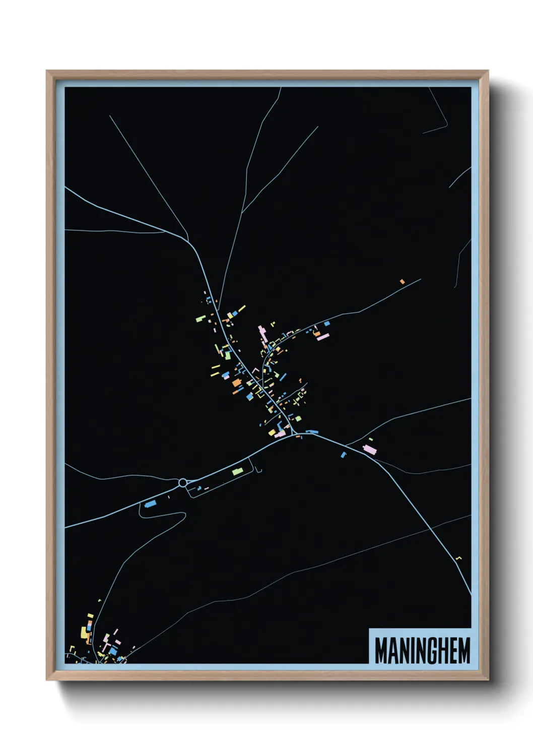 Une affiche de carte sur Maninghem