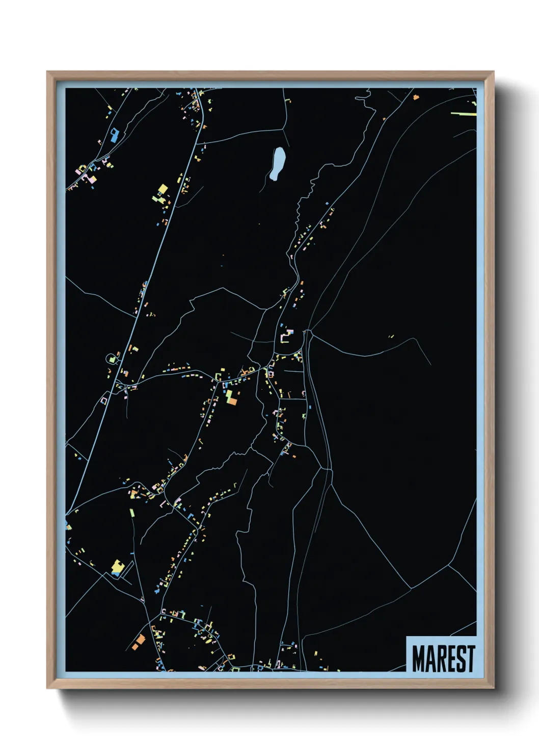 Une affiche de carte sur Marest