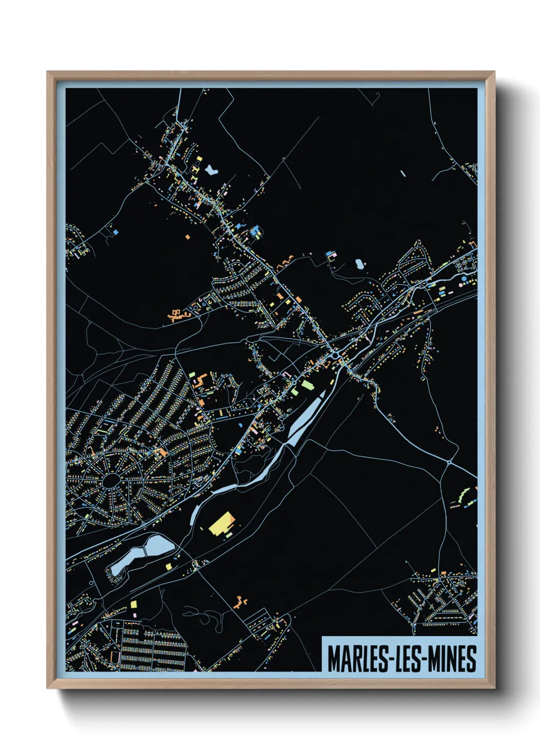 Une affiche de carte sur Marles-les-Mines