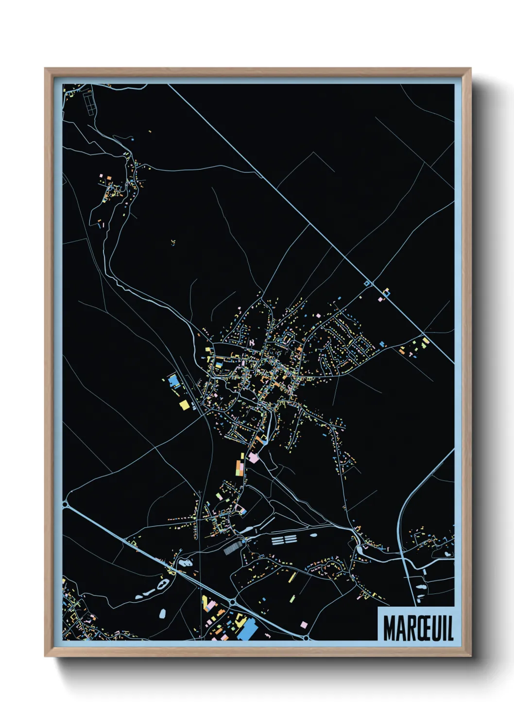 Une affiche de carte sur Marœuil