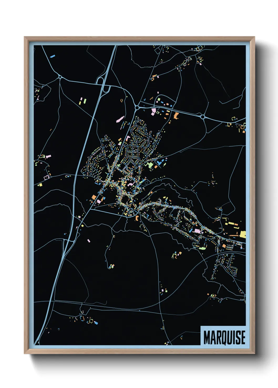 Une affiche de carte sur Marquise