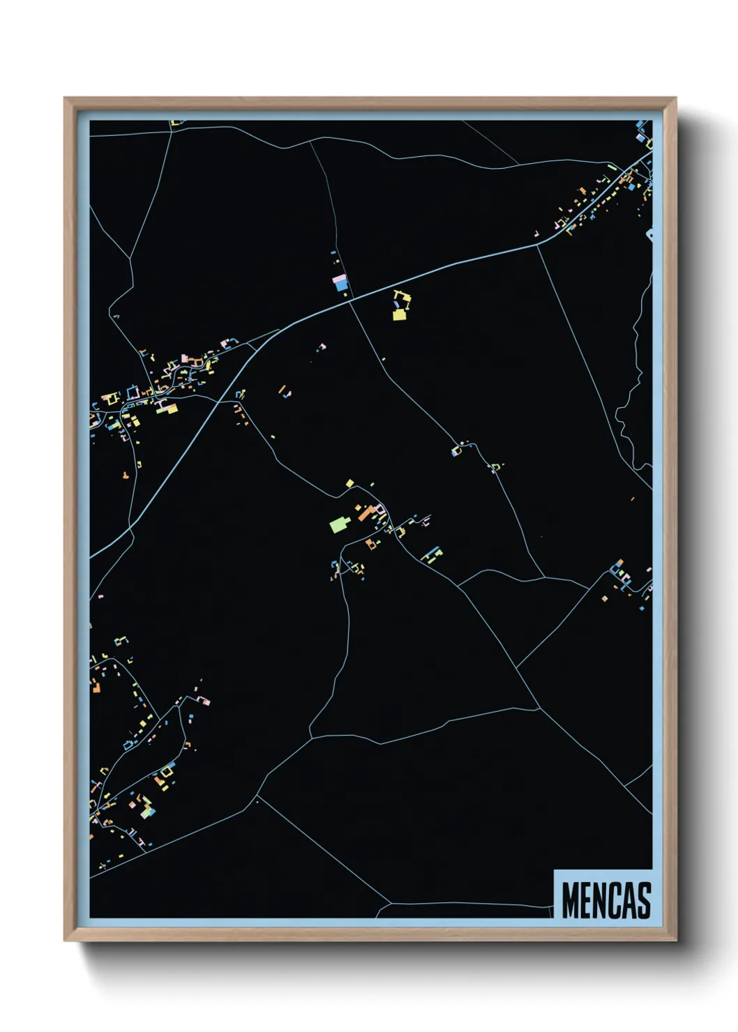 Une affiche de carte sur Mencas