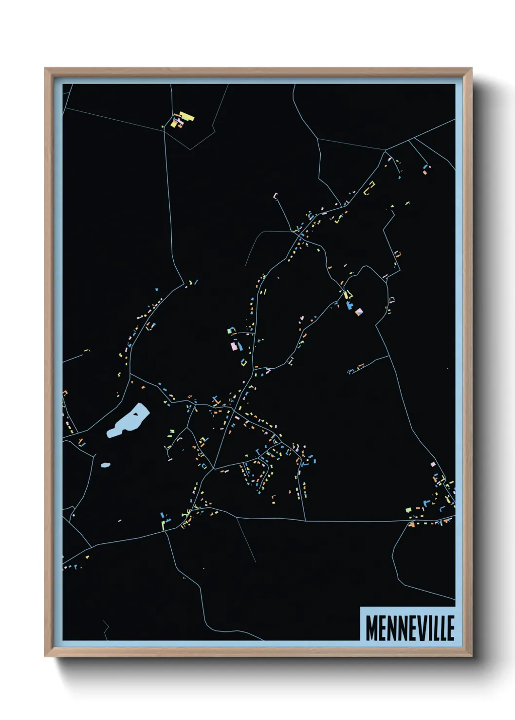 Une affiche de carte sur Menneville