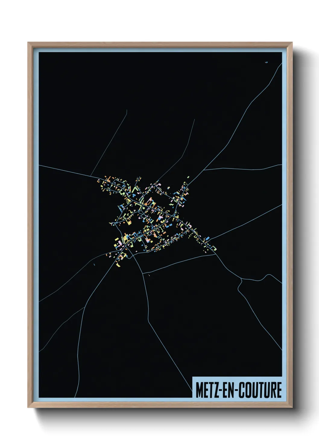 Une affiche de carte sur Metz-en-Couture