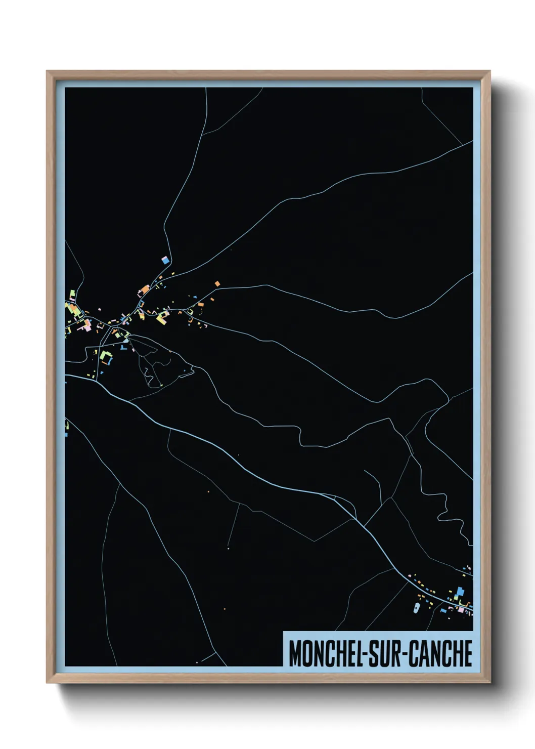 Une affiche de carte sur Monchel-sur-Canche