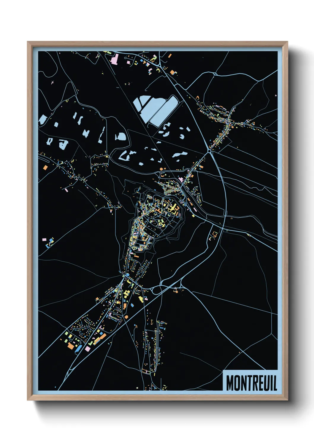 Une affiche de carte sur Montreuil