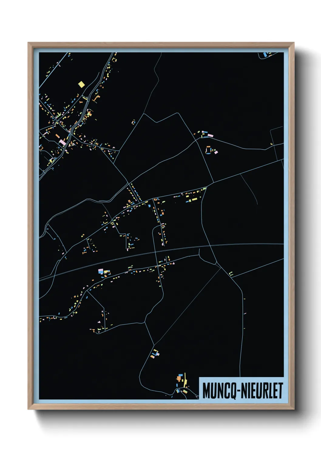 Une affiche de carte sur Muncq-Nieurlet