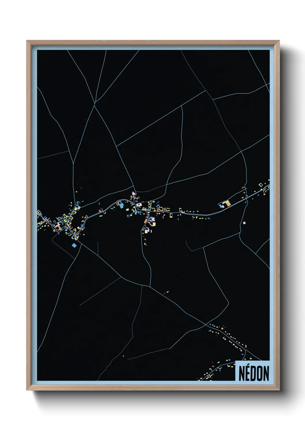 Une affiche de carte sur Nédon