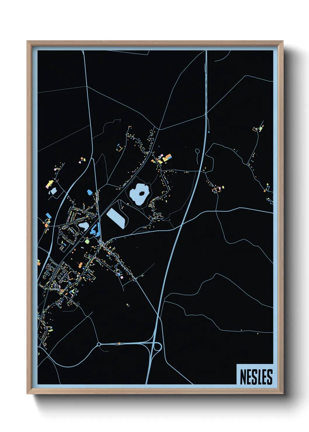 Une affiche de carte sur Nesles