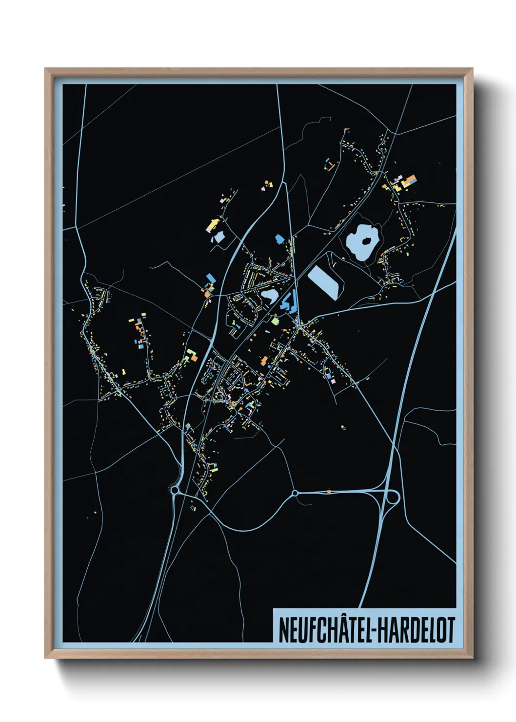 Une affiche de carte sur Neufchâtel-Hardelot