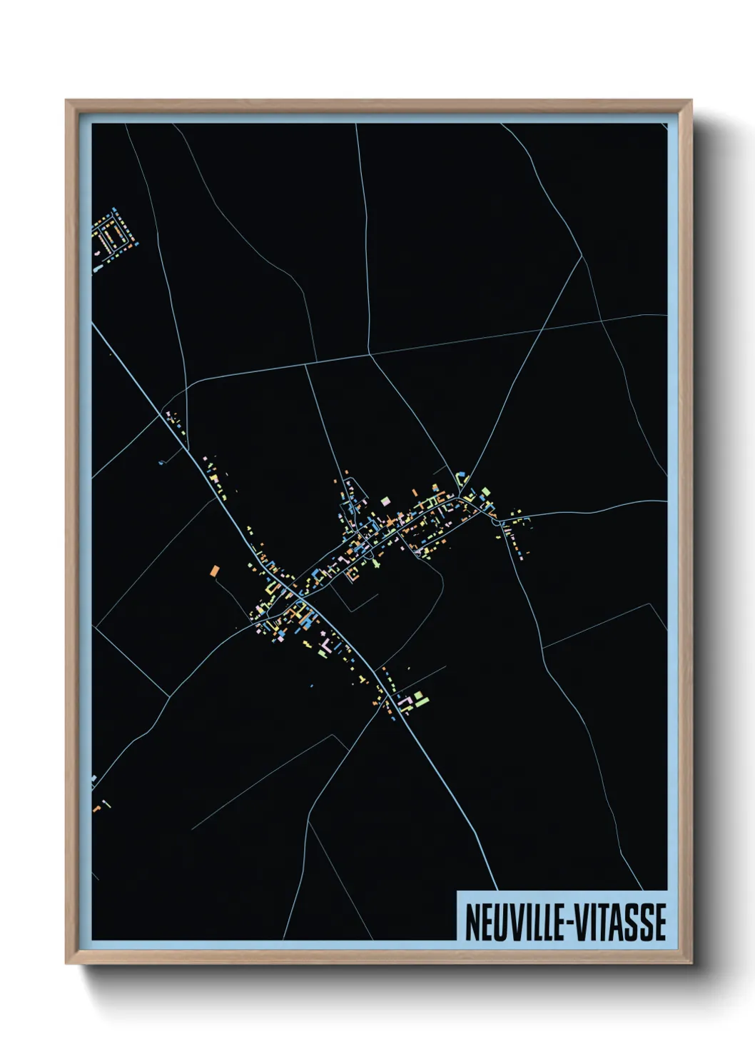 Une affiche de carte sur Neuville-Vitasse