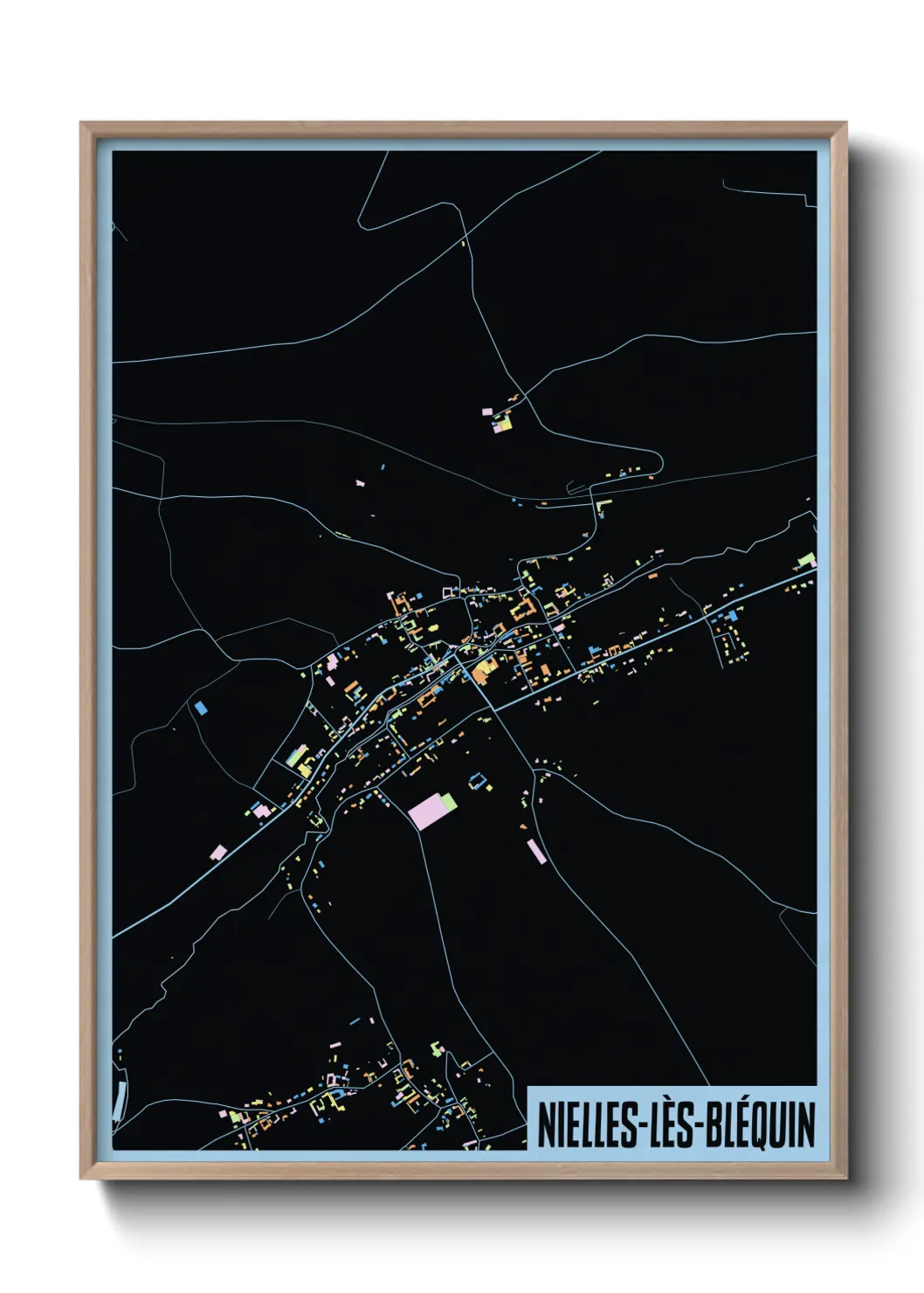 Une affiche de carte sur Nielles-lès-Bléquin