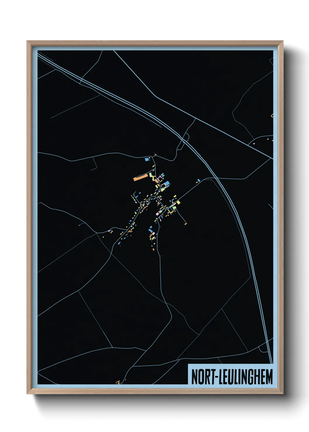 Une affiche de carte sur Nort-Leulinghem