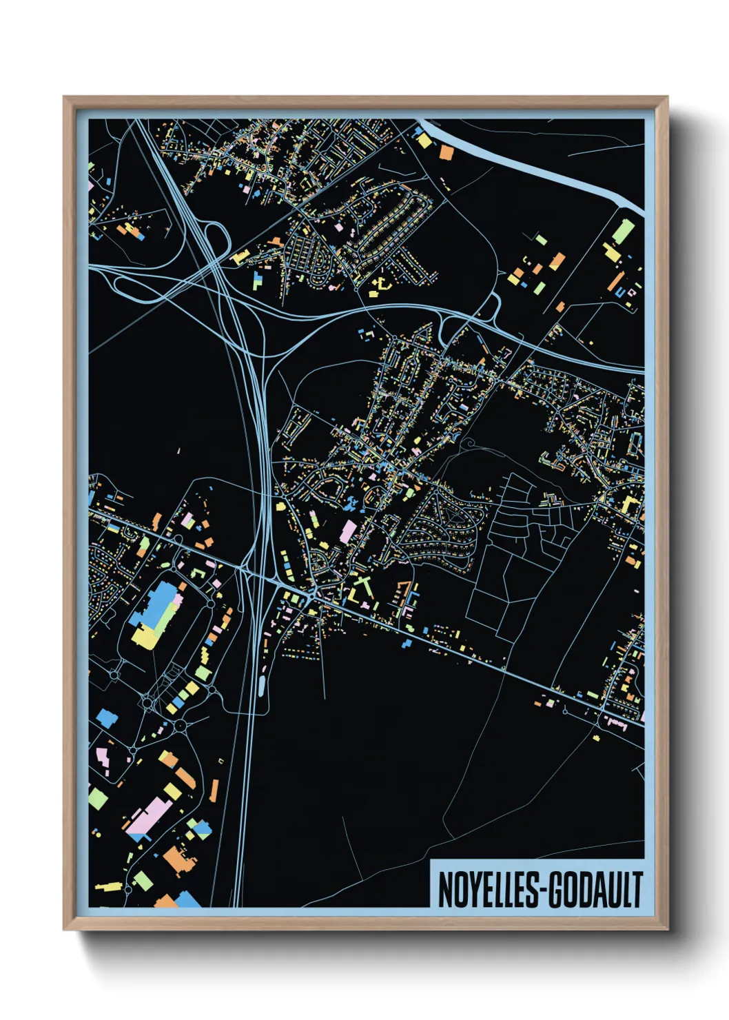 Une affiche de carte sur Noyelles-Godault